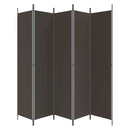 5 paneles barna szövet paraván 250 x 220 cm