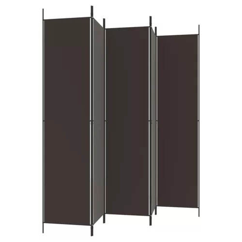 5 paneles barna szövet paraván 250 x 220 cm