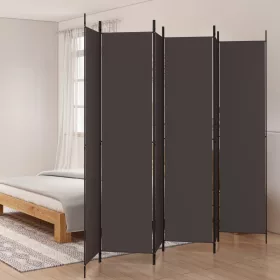 6 paneles barna szövet paraván 300 x 220 cm