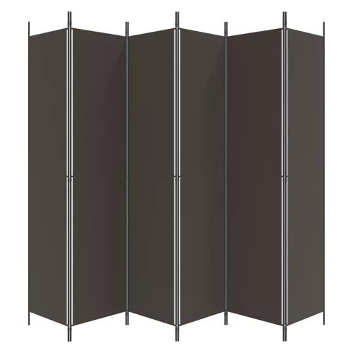 6 paneles barna szövet paraván 300 x 220 cm