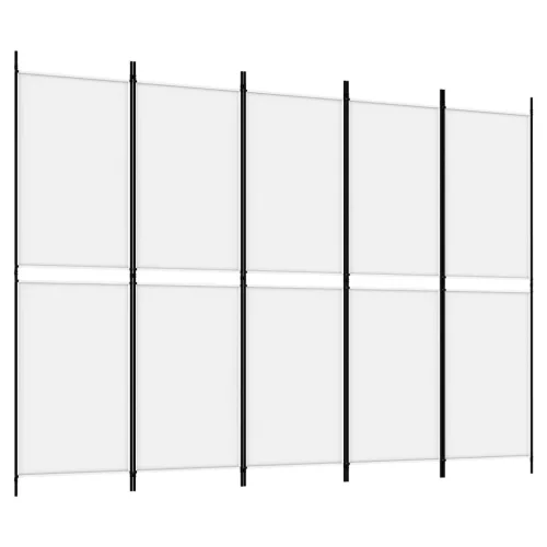 Fehér 5 paneles paraván 250x180 cm szövet