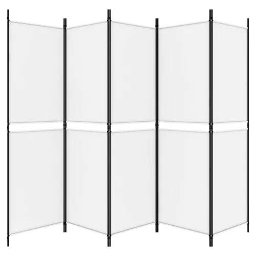 Fehér 5 paneles paraván 250x180 cm szövet