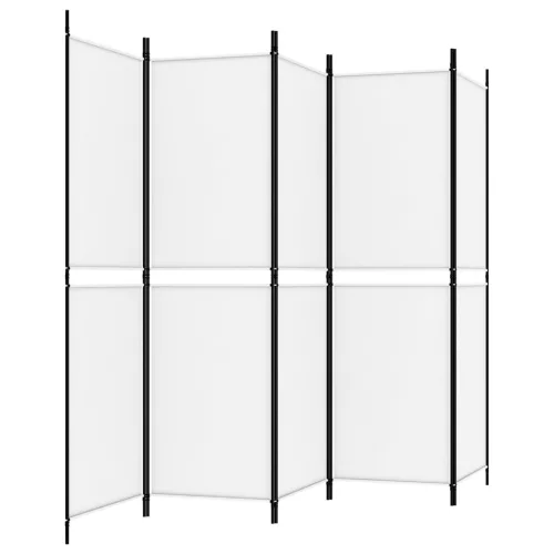 Fehér 5 paneles paraván 250x180 cm szövet