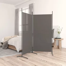   2 paneles antracitszürke szövet térelválasztó 175x180 cm