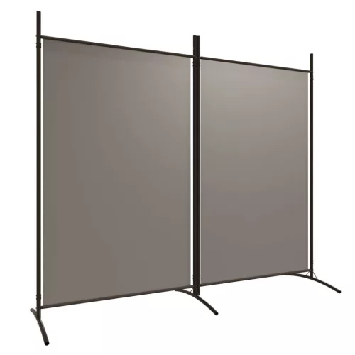 2 paneles antracitszürke szövet térelválasztó 175x180 cm