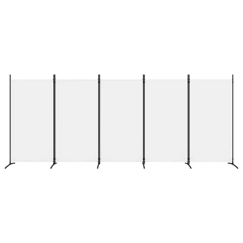 Fehér 5 paneles paraván 433x180 cm szövet