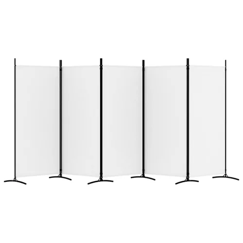 Fehér 5 paneles paraván 433x180 cm szövet