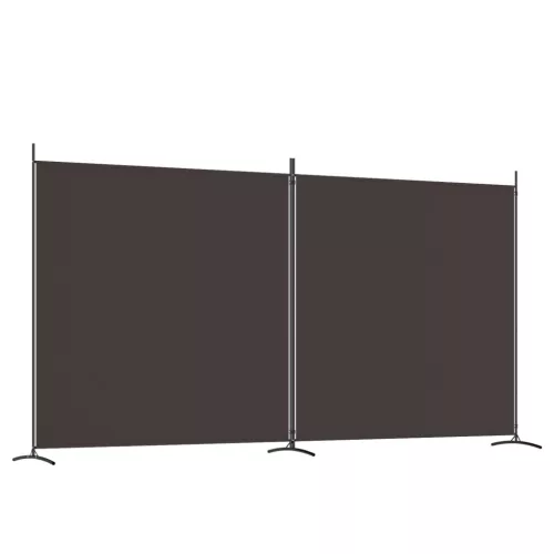 2 paneles barna szövet paraván 348x180 cm