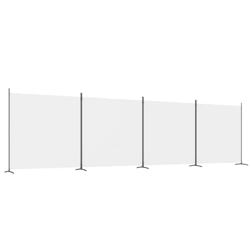 4 paneles fehér szövet térelválasztó 698x180 cm