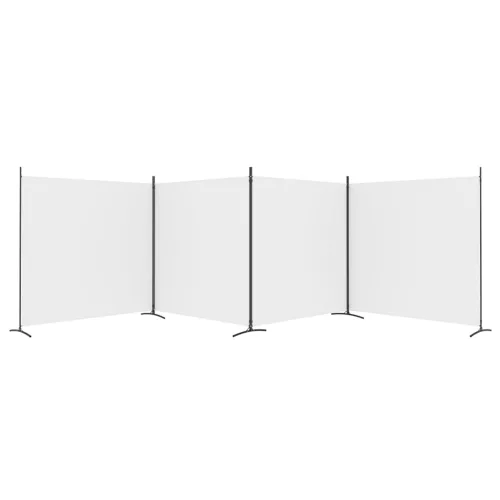 4 paneles fehér szövet térelválasztó 698x180 cm