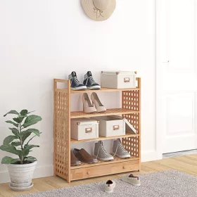 Tömör diófa cipőállvány fiókkal 70 x 27 x 81 cm