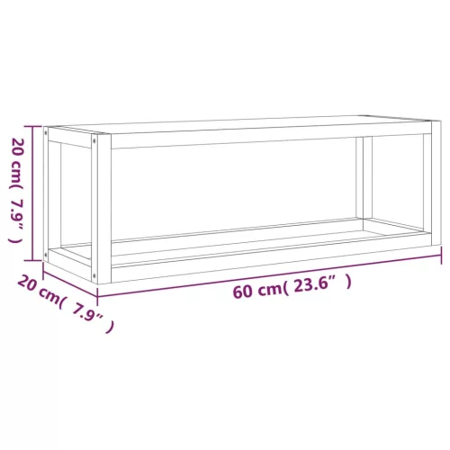 Tömör fenyőfa törülközőtartó 60 x 20 x 20 cm