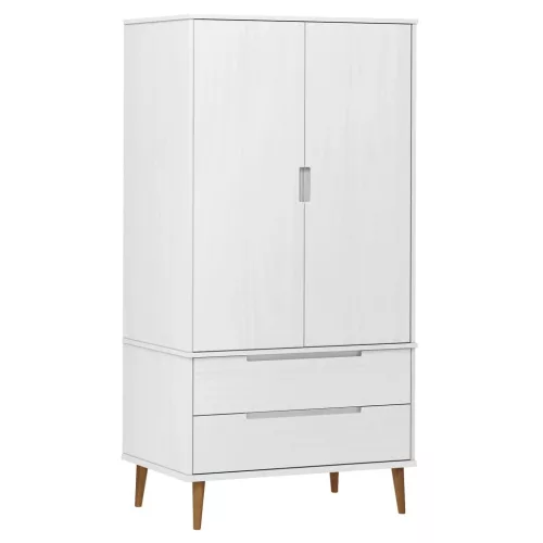 MOLDE fehér tömör fenyőfa gardrób 90 x 55 x 175 cm