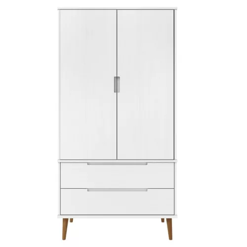 MOLDE fehér tömör fenyőfa gardrób 90 x 55 x 175 cm