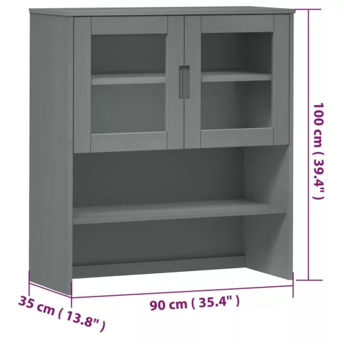 MOLDE szürke tömör fenyőfa felső szekrény 90 x 35 x 100 cm