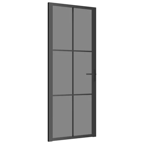 Fekete ESG üveg és alumínium beltéri ajtó 83 x 201,5 cm
