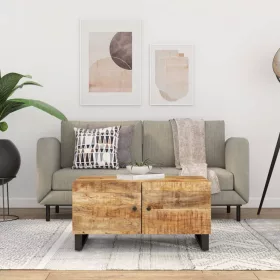   Tömör mangófa és szerelt fa dohányzóasztal 80 x 50 x 40 cm