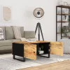 Tömör mangófa és szerelt fa dohányzóasztal 80 x 50 x 40 cm