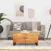 Tömör akácfa és szerelt fa dohányzóasztal 80 x 50 x 40 cm