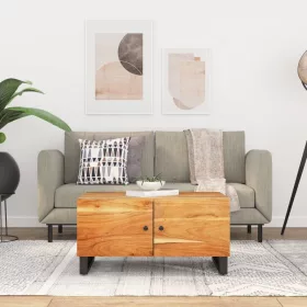   Tömör akácfa és szerelt fa dohányzóasztal 80 x 50 x 40 cm