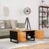 Tömör akácfa és szerelt fa dohányzóasztal 80 x 50 x 40 cm
