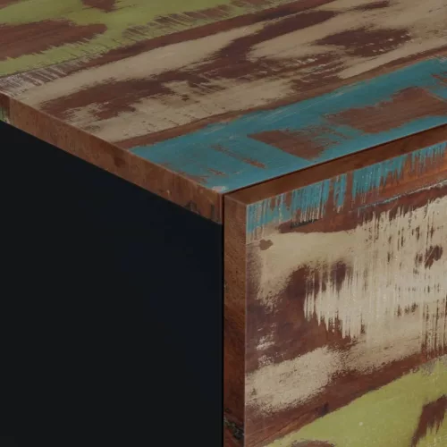 Tömör újrahasznosított és szerelt fa dohányzóasztal 80x50x40 cm
