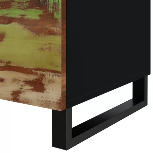 Tömör újrahasznosított és szerelt fa dohányzóasztal 80x50x40 cm