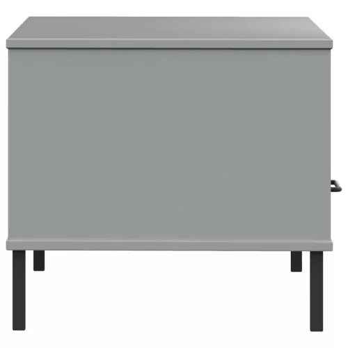 OSLO szürke tömör fa dohányzóasztal fém lábakkal 85x50x45 cm