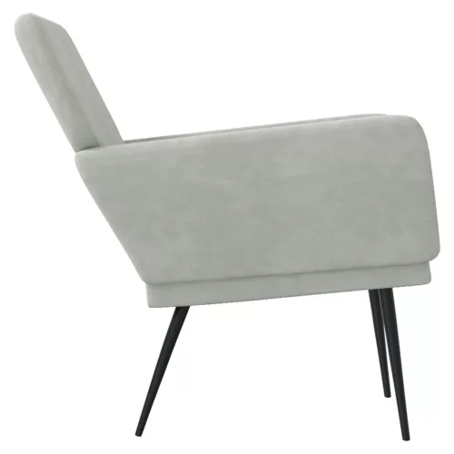 Világosszürke bársonyfotel 62 x 79 x 79 cm