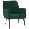 Sötétzöld bársonyfotel 62x79x79 cm