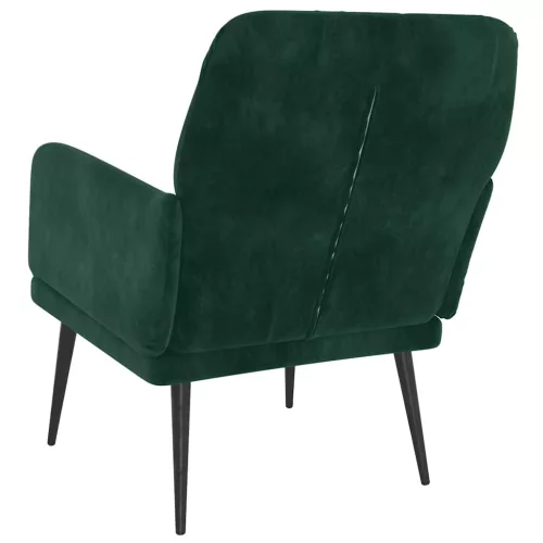 Sötétzöld bársonyfotel 62x79x79 cm