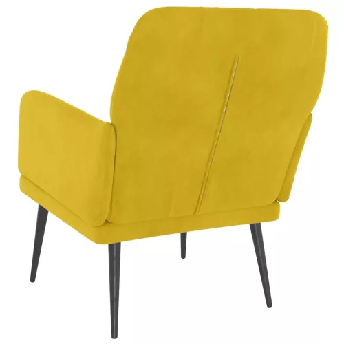 Sárga bársonyfotel 62x79x79 cm