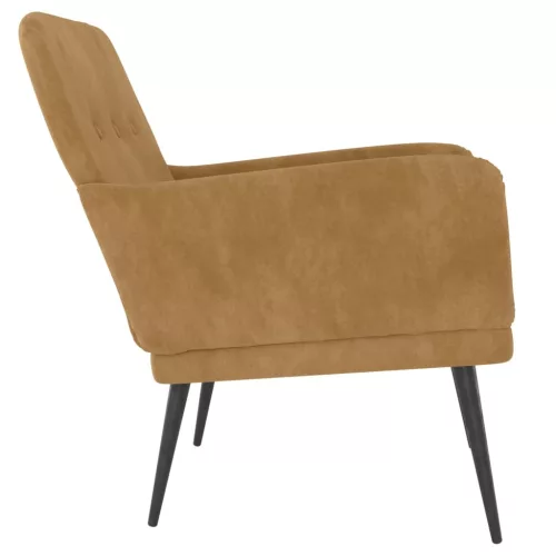 Barna bársonyfotel 62x79x79 cm
