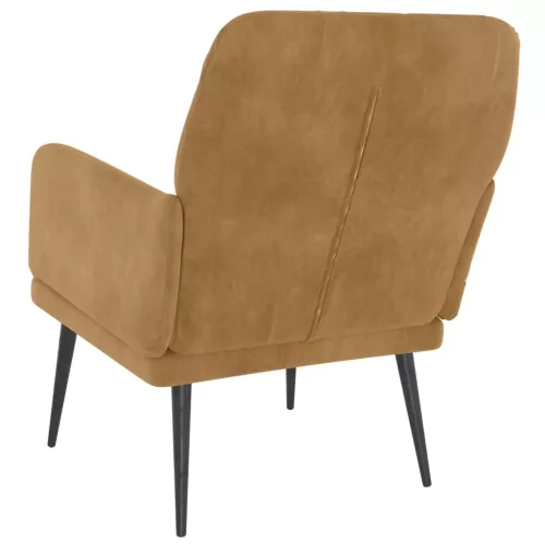 Barna bársonyfotel 62x79x79 cm