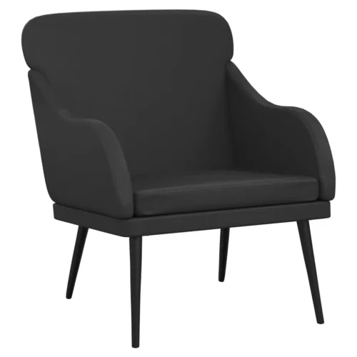 Fekete műbőr fotel 63 x 76 x 80 cm
