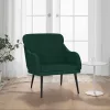 Sötétzöld bársonyfotel 63 x 76 x 80 cm