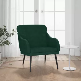 Sötétzöld bársonyfotel 63 x 76 x 80 cm