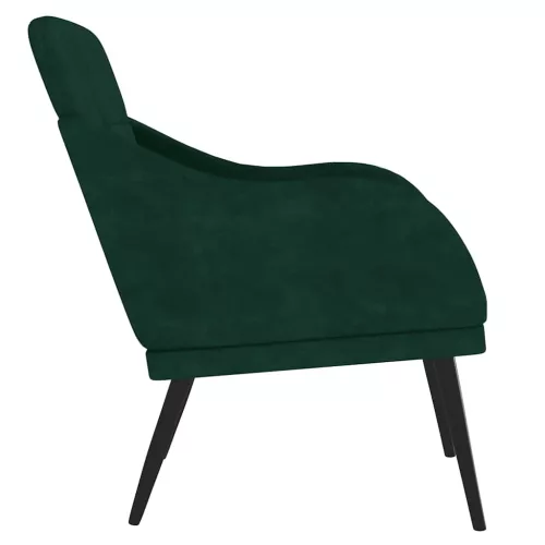 Sötétzöld bársonyfotel 63 x 76 x 80 cm