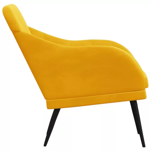 Sárga bársonyfotel 63 x 76 x 80 cm