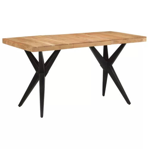 Fekete tömör akácfa étkezőasztal 140 x 70 x 76 cm