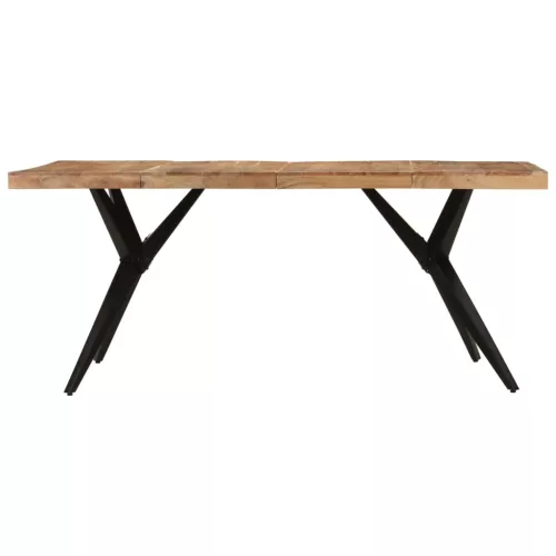 Fekete tömör akácfa étkezőasztal 180 x 90 x 77 cm