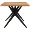 Fekete tömör akácfa étkezőasztal 180 x 90 x 77 cm