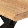 Fekete tömör akácfa étkezőasztal 180 x 90 x 77 cm