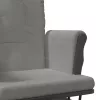Világosszürke szövet siklófotel zsámollyal