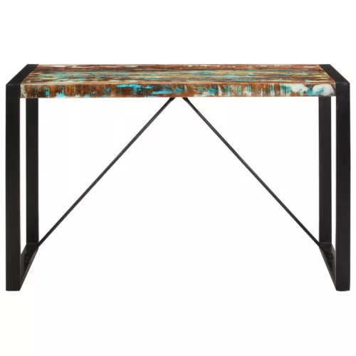 Tömör újrahasznosított fa étkezőasztal 120 x 55 x 76 cm
