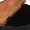Fekete tömör újrahasznosított fa dohányzóasztal 50 x 39,5 cm