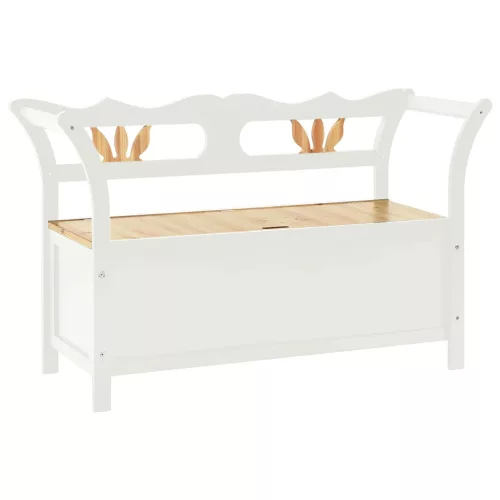 Fehér tömör fenyőfa pad 107 x 45 x 75,5 cm