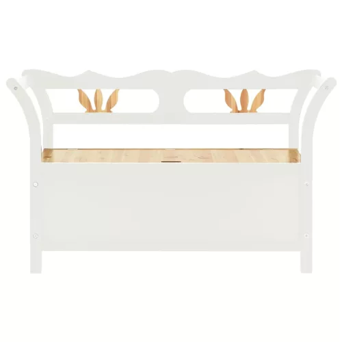 Fehér tömör fenyőfa pad 107 x 45 x 75,5 cm