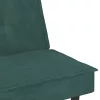 Sötétzöld bársony kanapéágy pohártartókkal
