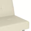Krémszínű műbőr kanapéágy pohártartókkal